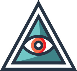triangle eye creative logo icon on white backgroun.eps