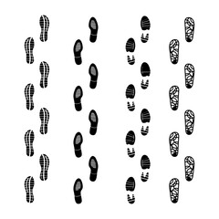 footprint vector set silhouette