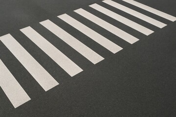 Bird's-eye Perspective of Pedestrian Crosswalk on Street