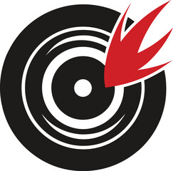 vinyl record creative logo icon on white backgroun.eps