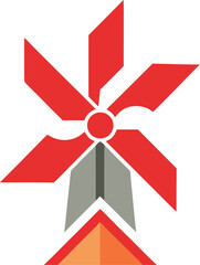 windmill creative logo icon on white background  .eps