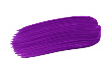 Purple paint brush stroke creating dynamic, textured artistic element against transparent background