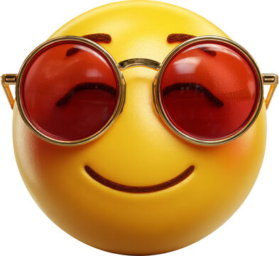 Emoji face with sunglasses exudes cool and confident attitude