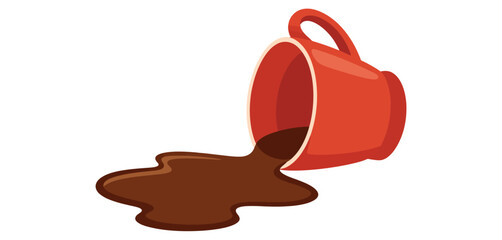 Spilled Coffee from Red Mug