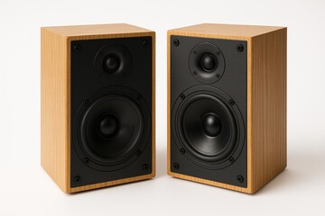 Obraz premium Audio output devices for listening on a plain white backdrop