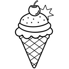 Ice creem line art vector