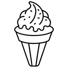 Ice creem line art vector