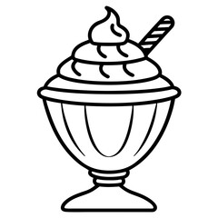Ice creem line art vector