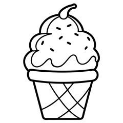 Ice creem line art vector