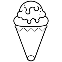 Ice creem line art vector