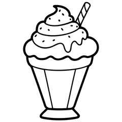 Ice creem line art vector