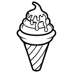 Ice creem line art vector