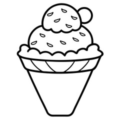 Ice creem line art vector