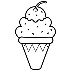 Ice creem line art vector