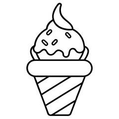 Ice creem line art vector