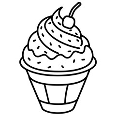 Ice creem line art vector