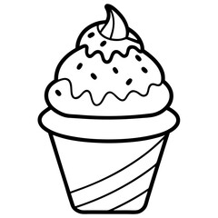 Ice creem line art vector