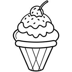 Ice creem line art vector