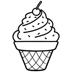 Ice creem line art vector