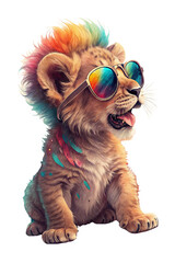 baby-lion-with-sunglasses-and-colorsplash