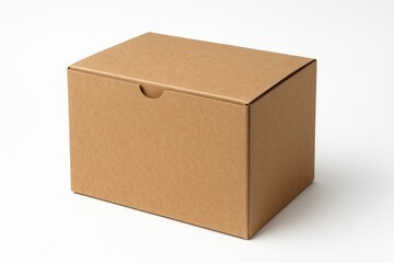 Plain brown cardboard package on a white backdrop