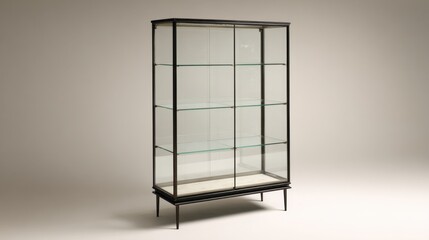 Floor-standing glass showcase designed for retail products or collectibles