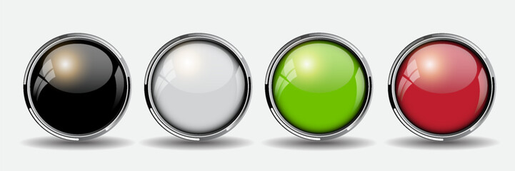 Set of colored balls, collection of 3D colorful glass balls, shiny and shiny, colorful vector illustration. eps 10