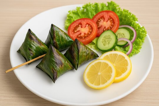 Authentic traditional dish popular in Southeast Asia called Satar
