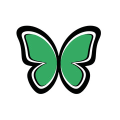 Vintage Green Butterfly Logo, Unique Style, Symmetrical Design