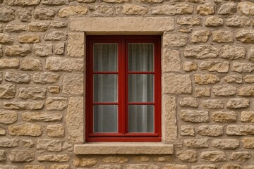 Classic rustic stone home window design