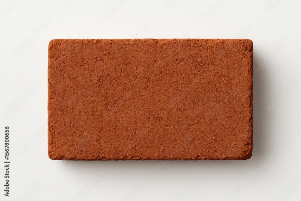 Poster high vantage view of a red brick structure on a plain white backdrop