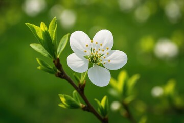 Fototapeta premium Springtime tree blossoms blooming fully