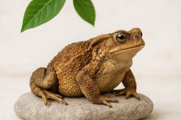 Frog resting on a rock surface