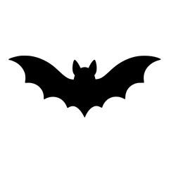 Obraz premium Silhouette of a Bat in Flight, Black Color on White Background