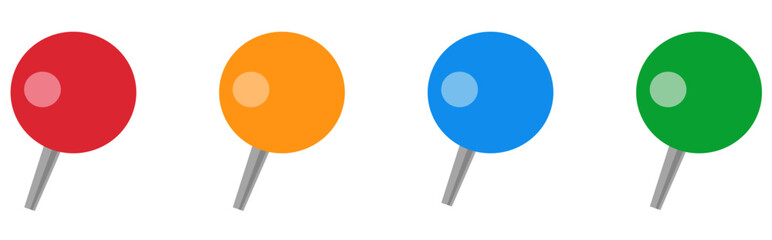 押しピンカラフルアイコンイラスト素材丸斜め