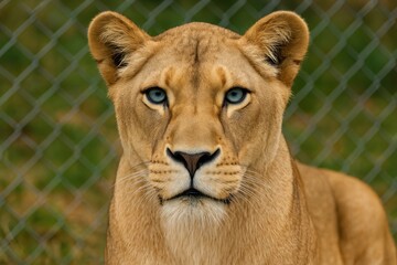Obraz premium A portrait of a female lion in the wild