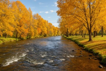 Obraz premium The river flowing through a southern New South Wales town