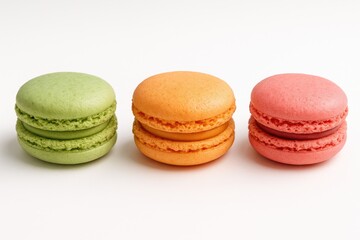 Obraz premium Three artisanal macaroons arranged in a row