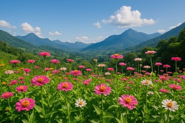 Fototapeta premium The stunning mountain scenery under clear skies