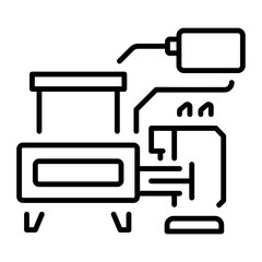 A linear style icon representing bleaching machine