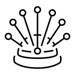 An outline style icon depicting pin cushion