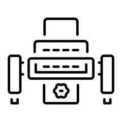 A linear style icon representing designing machine