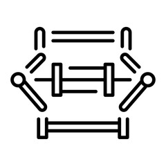 An outline style icon depicting roving machine