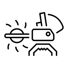 An outline style icon depicting cutting machine