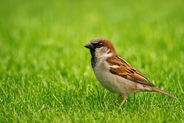 This small bird inhabits the grassy area
