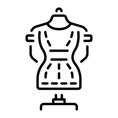 A linear style icon representing tailor dummy