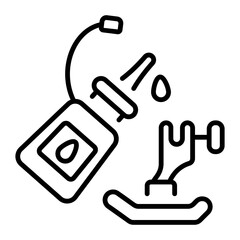 A line style icon showing machine oil
