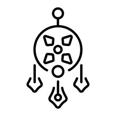 A line style icon showing dreamcatcher