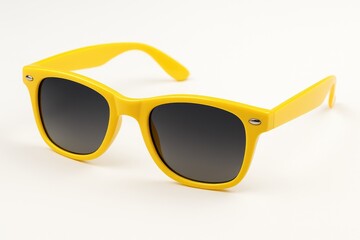 Bright yellow shades displayed on a plain white backdrop