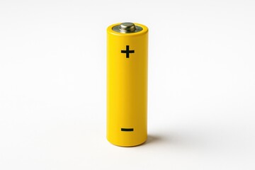 Miniature yellow battery with polarity indicators